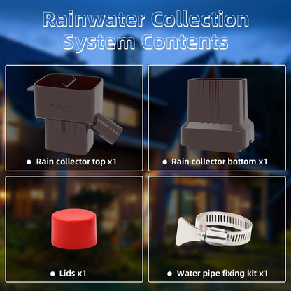 KMJETNIVY Rainwater Collection System,for 2"X3"Downspout Diverter with Adjustable Collection Capacity, Rain Barrel Diverter Kit RainWater Catching