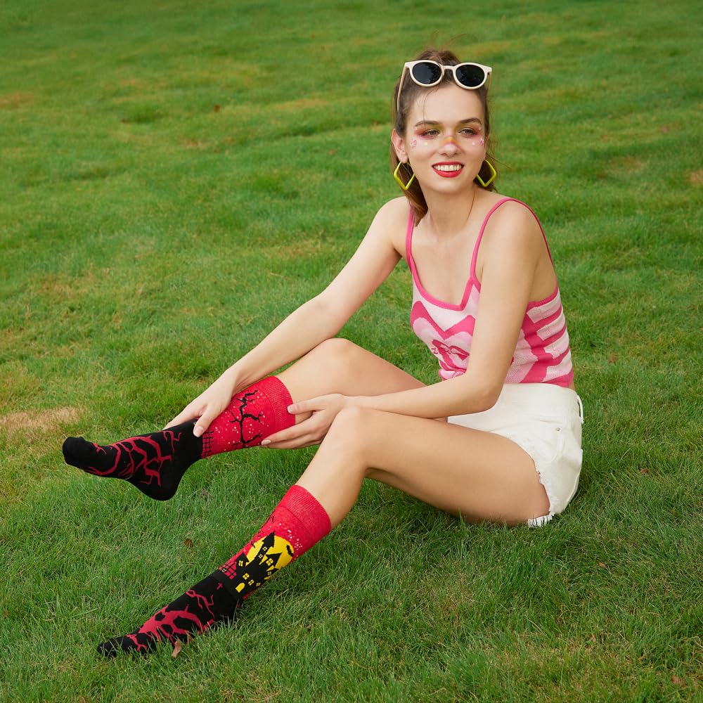 Halloween Socks Men Pumpkin Socks Crazy Funny Dress Colorful Novelty Cute Sock Halloween Gifts for Men Boys