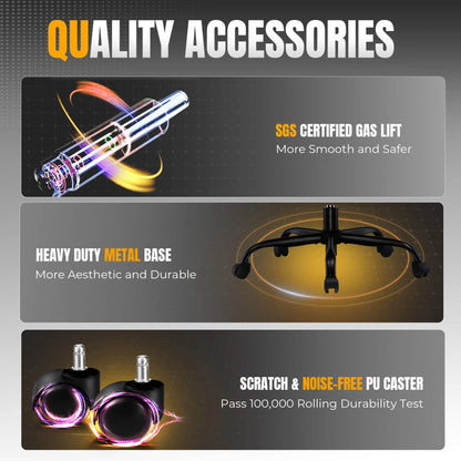 GTRACING Gaming Chair with Foot Rest & Pocket Spring Cushion, Breathable Fabric for Home Office Desk, Ergonomic High Back Computer Chair with Headrest & Lumbar Support, Black