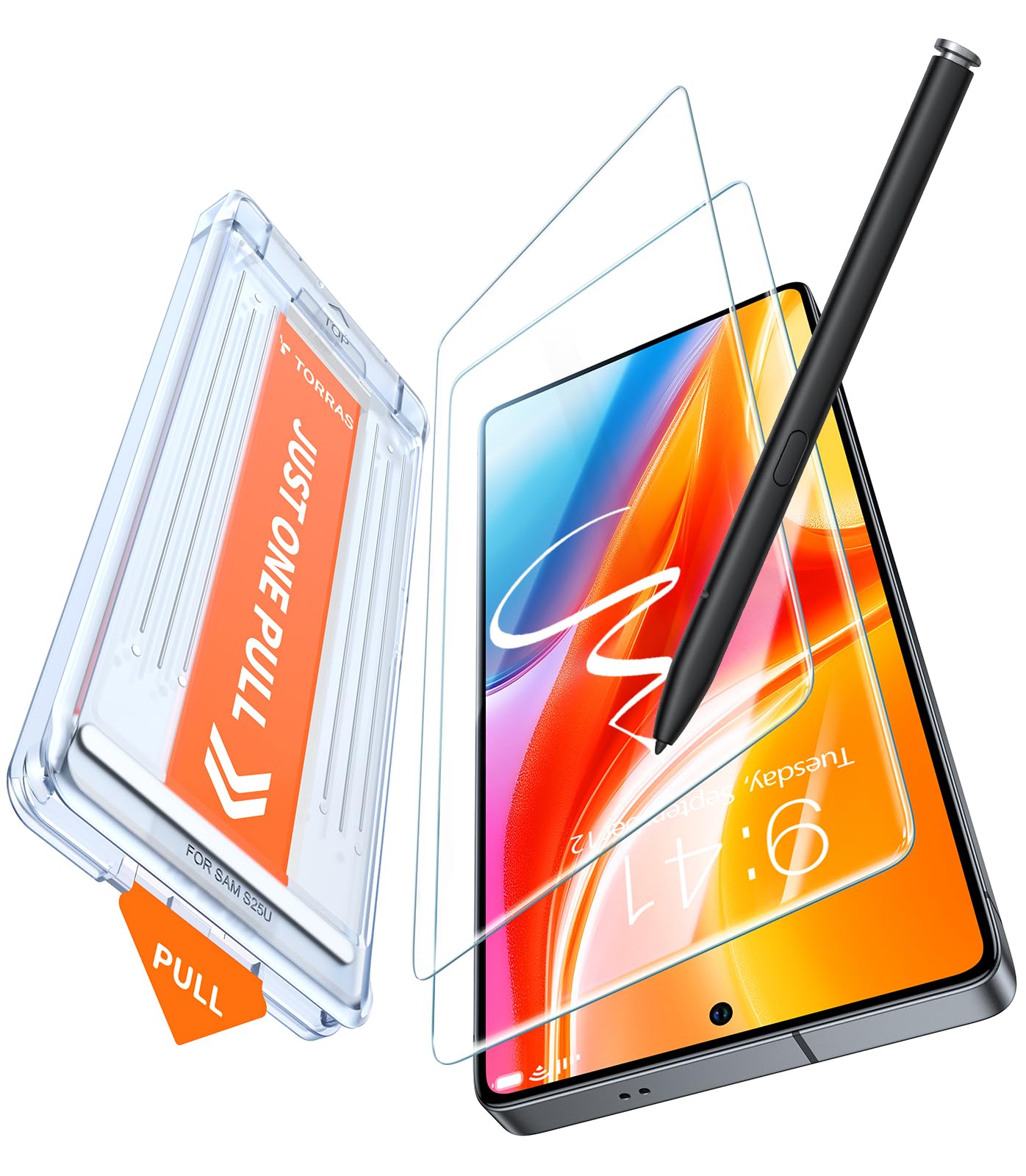 TORRAS Top-Notch Aerospace Glass for Samsung Galaxy S24 Ultra Screen Protector [12Ft Military-Grade Shatterproof] Anti-Scratch Tempered Glass Full Coverage Fit Screen Protector S24 Ultra 6.8" 2-Pack