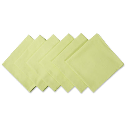DII Solid Pastel Napkin Set Cotton, Machine Washable, 20x20 Inch, Fresh Green, 6 Count