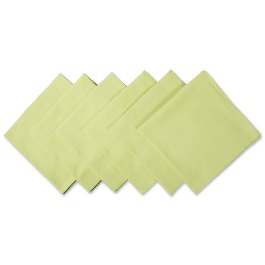 DII Solid Pastel Napkin Set Cotton, Machine Washable, 20x20 Inch, Fresh Green, 6 Count