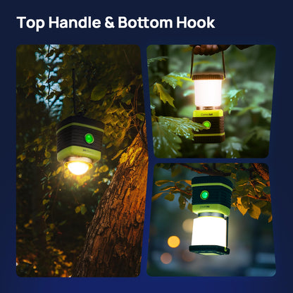 LED Camping Lantern, Consciot Battery Powered Camping Lights, 1000LM, 4 Light Modes, IPX4 Waterproof Tent Lights, Portable Flashlight for Power Outages, Emergency, Hurricane, Hiking, 2-Pack