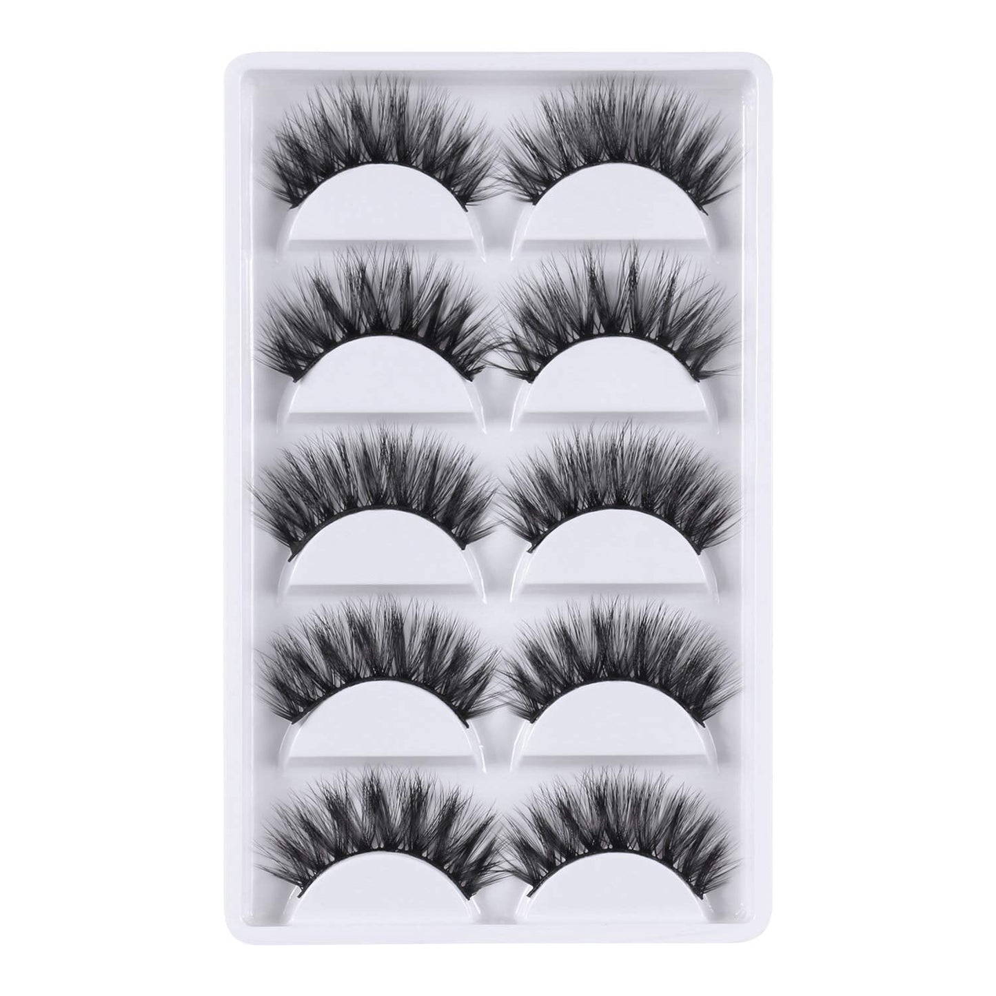 3D False Eyelashes, 3D Faux Mink Fake Eyelashes Handmade Dramatic Thick Crossed Cluster False Eyelashes Black Nature Fluffy Long Soft Reusable,Style 1 (5 Pairs)
