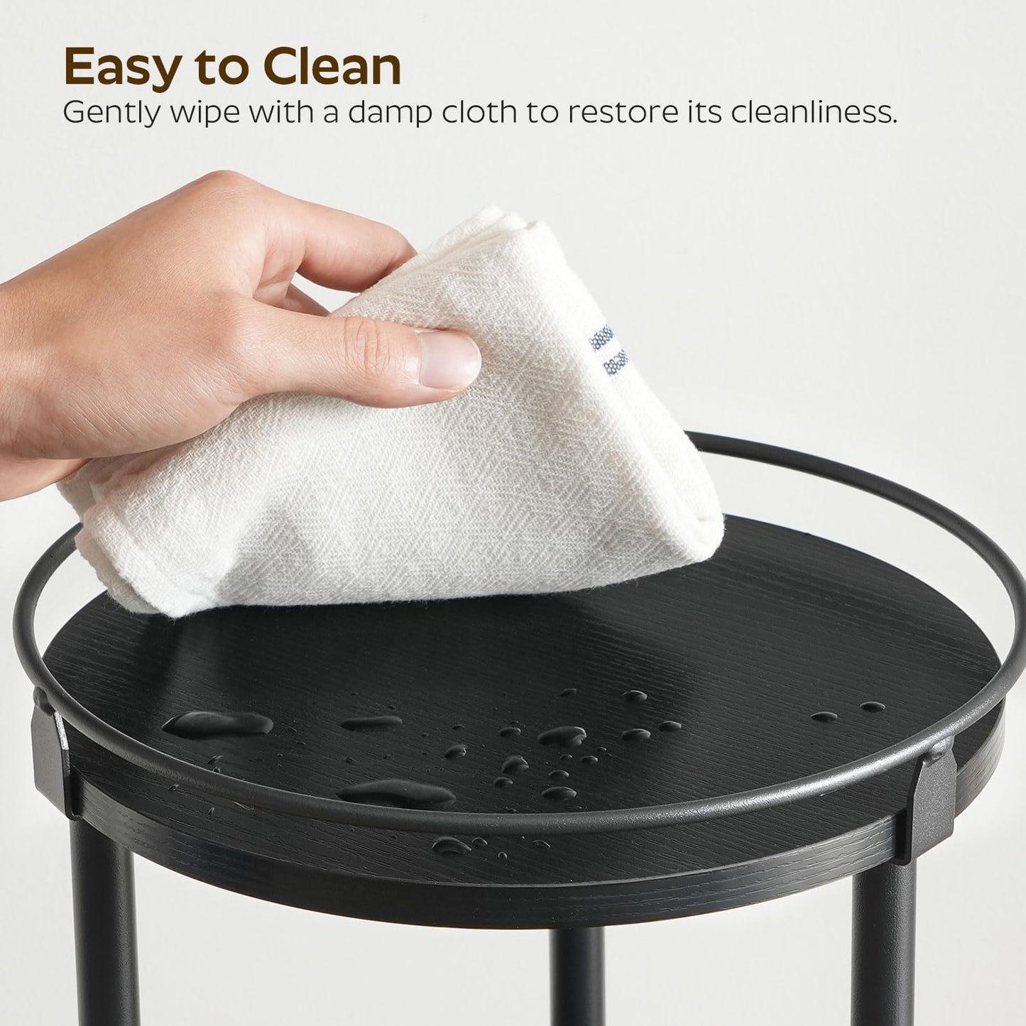 3-Tier Lazy Susan Organizer, Rotating Spice Rack, Spinning Organizer, Industrial Turntable Spice Rack Organizer for Cabinet, Kitchen Countertop, Pantry, Rustic Brown and Black SR23BR