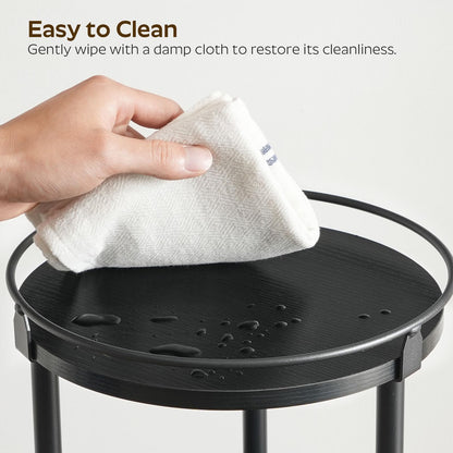 3-Tier Lazy Susan Organizer, Rotating Spice Rack, Spinning Organizer, Industrial Turntable Spice Rack Organizer for Cabinet, Kitchen Countertop, Pantry, Rustic Brown and Black SR23BR