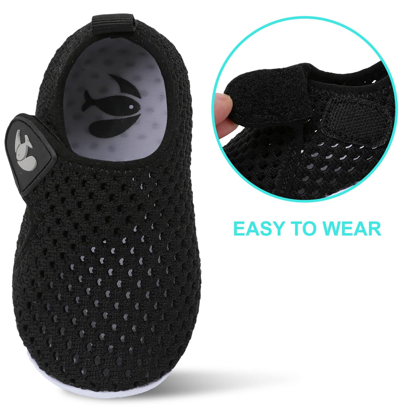 FEETCITY Toddler Swim Shoes Boys Girls Aqua Socks Non-Slip Quick Dry Barefoot for Kids Beach Outdoor Sports Toddler 5