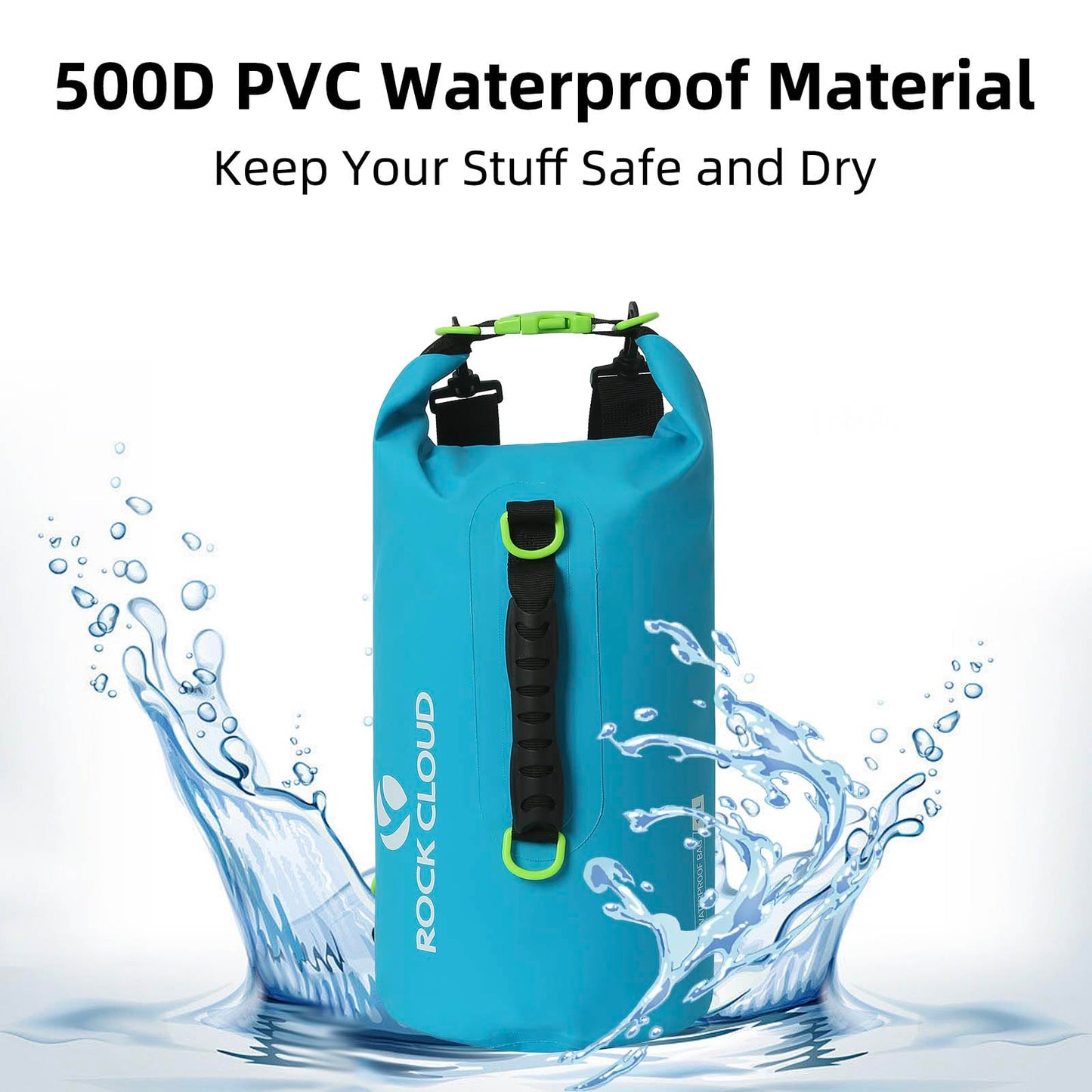 ROCK CLOUD Dry Bag Waterproof 10L Dry Sack for Kayaking Rafting Boating Beach Surfing Swimming Canoe Camping Hiking Fishing Ski