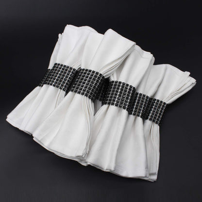 KPOSIYA Napkin Rings, Pack of 120 Rhinestone Napkin Rings Diamond Adornment for Place Settings, Wedding Receptions, Dinner or Holiday Parties, Family Gatherings (120, Black)