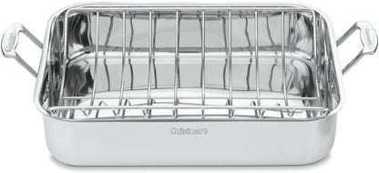 Cuisinart 16-Inch Roaster, Chef's Classic Rectangular Roaster with Rack, Stainless Steel, 7117-16URP1