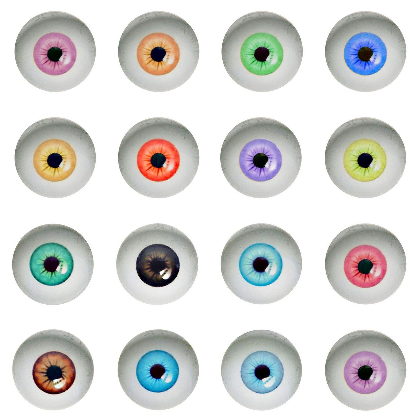 20 pairs 20mm Halloween Glass Human Eyes for Art Dolls Sculptures Props Masks Fursuits Jewelry Making Taxidermy Flatback Cabochon