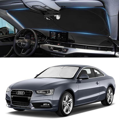 Custom Windshield Sunshade for Audi A4 A5 & S5 RS5 2018-2022 2023 2024 2025 Front Window Shades Cover for Windshield Sun Visor Screen Protector 210T Reflective Blocks UV Rays Cool Car Accessories