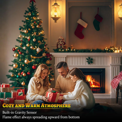 HoogaLife Flame Light Bulbs, E26 Led Flame Light Bulb with Effect of Real Candle Fire Light, 4w Flames Bulbs with Upside Down Effect, for Christmas Halloween Home Party Holiday House Room Porch-4 Pack