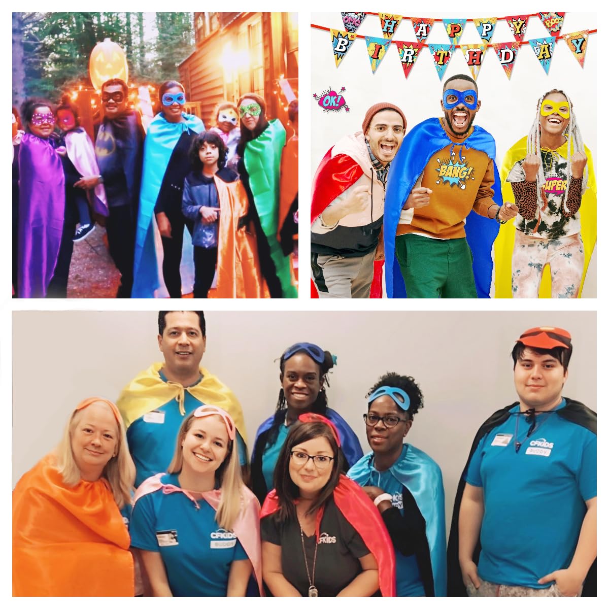 D.Q.Z Bulk Superhero-Capes and Masks for Adults Super Hero Costume Women Men Group Halloween Team Spirit Party,10 Pack