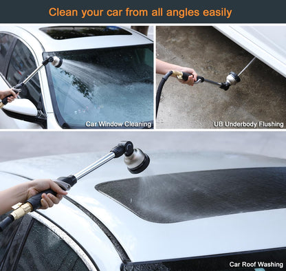 ESOW Garden Hose Watering Wand, 16 Inches Sprayer Wand, 9 Watering Patterns 180° Adjustable Swivel Head, Ergonomic Handle with One Touch Valve Perfect for Watering Plants, Car Wash and Showering Dog