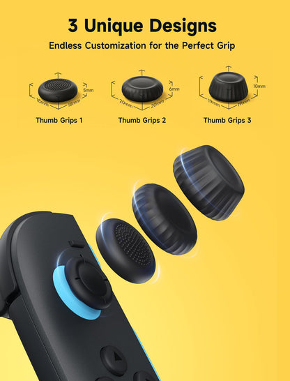 JSAUX Thumb Grips for Nintendo Switch 2 (2025), Switch Thumb Grip Caps, Ergonomic Design, Enhanced Gaming Grip, Comfortable & Durable, Joycon Grip Button Stick Cover - Black, 3Pairs(6pcs)