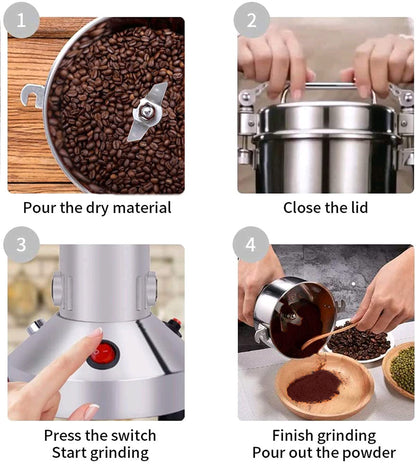 Grain Mill 150g High Speed Food Electric Stainless Steel Grinder Mill Seeds Flour Nut Pill Wheat Corn Herbs Spices & Seasonings Grinder Dry Grain Powder Machine