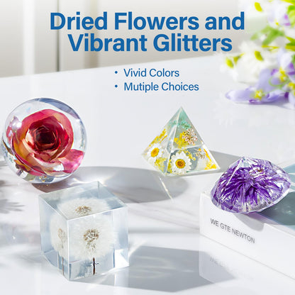 LET'S RESIN Epoxy Resin Kits and Molds Complete Set, 16oz Resin Art Kit with Silicone Molds, Pigment, Dried Flowers, Crafts for Adults, Beginners, Art Supplies for DIY Lovers, DIY Gift for Women