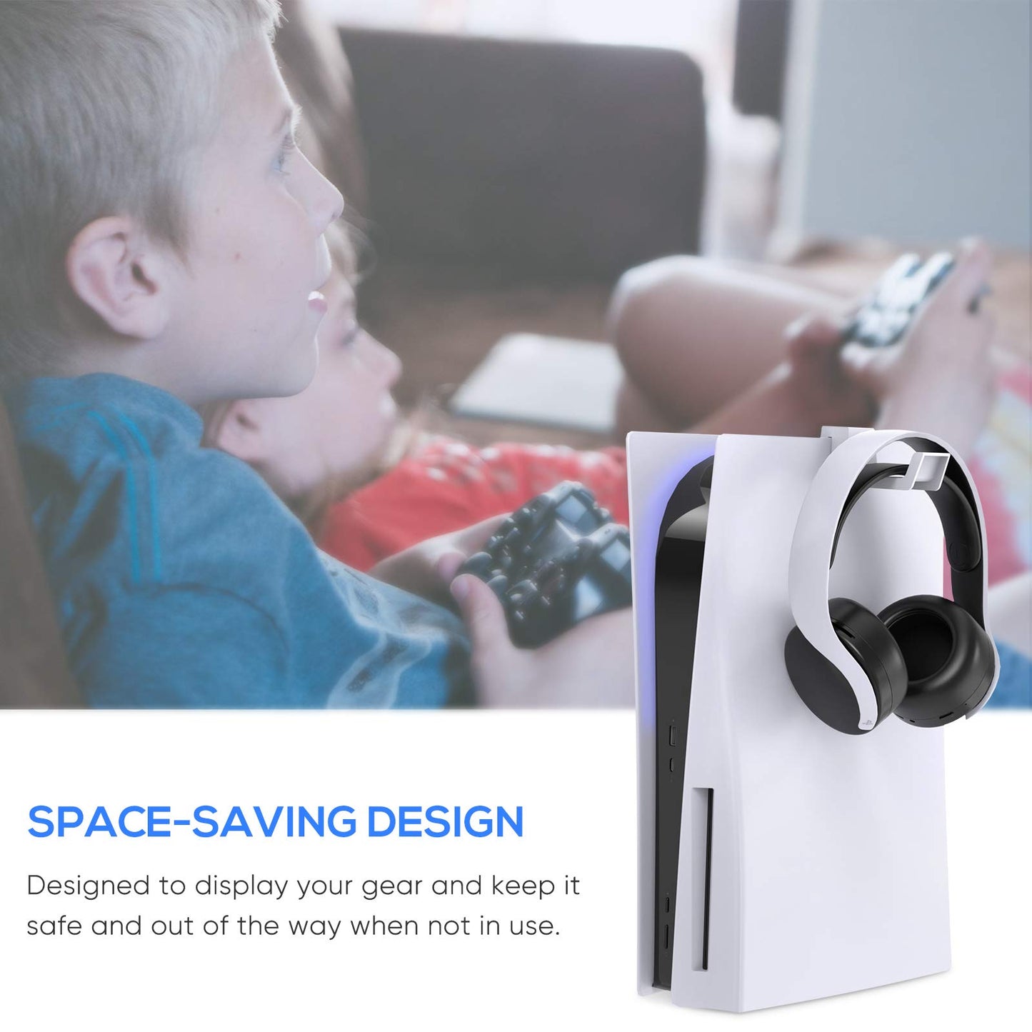 Klipdasse Headphone Stand for PS5/PS5 Pro/PS5 Slim, Gaming Headset Hanger Holder Headphone Hook Stand for PS5/PS5 Pro/PS5 Slim