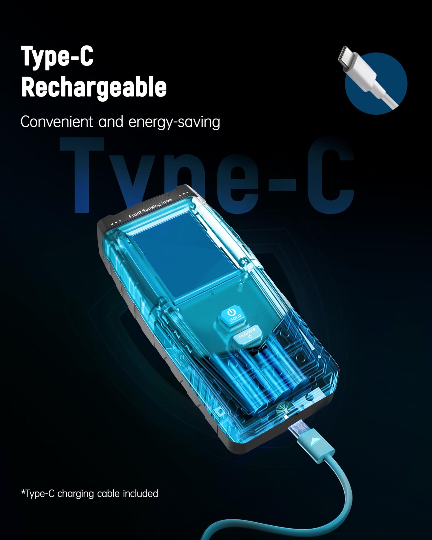 ERICKHILL EMF Meter, Detects Electric and Magnetic Fields, Handheld Digital EMF Detector with LCD Display, Sound-Light Alarm, Rechargeable Battery for Home, Office, and Appliances (Blue)