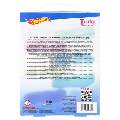 Hot Wheels 6 Piece Bath Bombs for Kids, Bubble Gum Scented, Bath Toys for Kids, Ages 3+, by Townley Girl