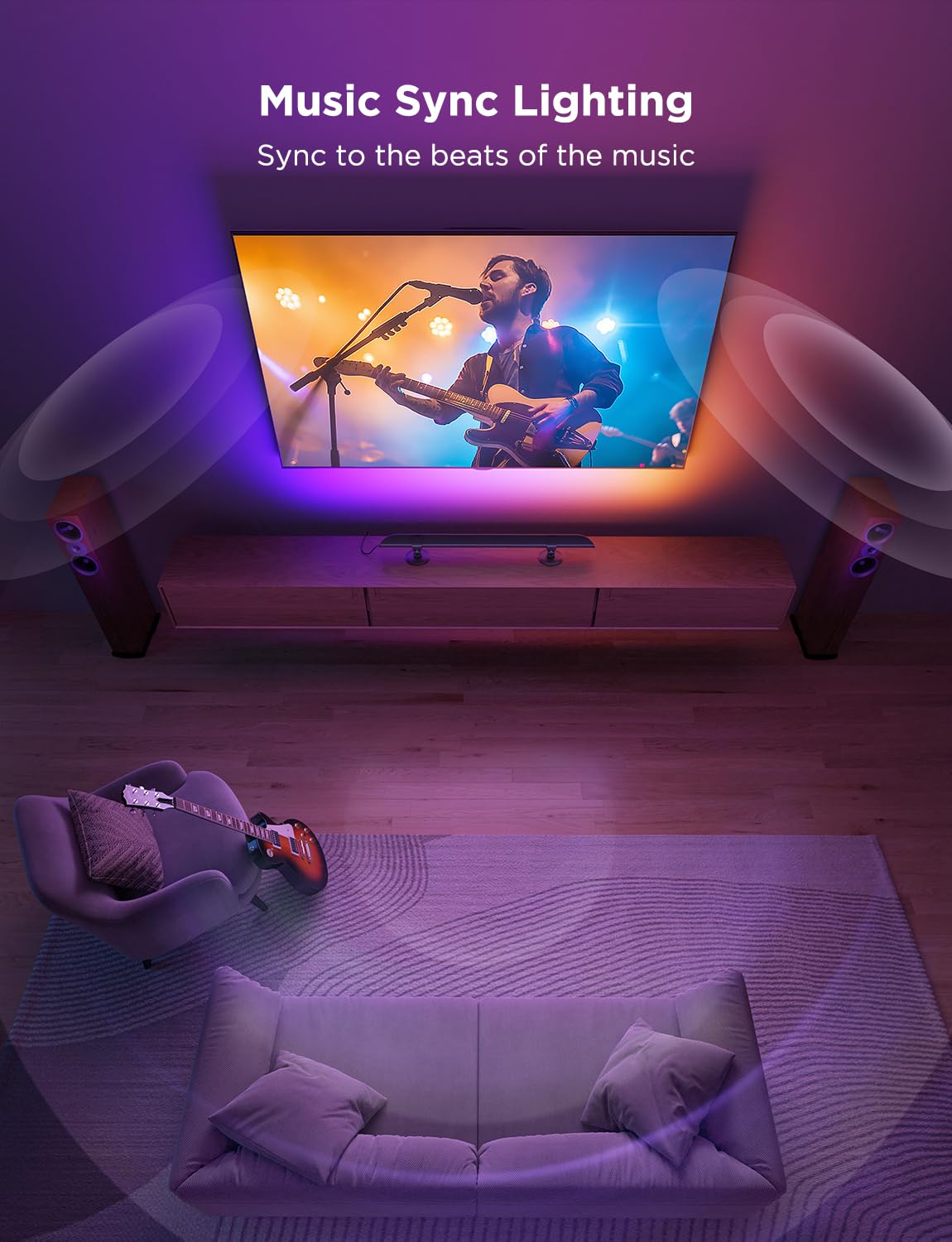 Govee Upgraded 31 Inch LED Light Bar with Scene and Music Modes, RGBIC WiFi Light with Multiple Placement Options Suitable for 55-70 inch TVs, Voice and App Control, 1 Pack