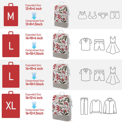 Compression Packing Cubes for Travel 4 Set Luggage Packing Organizer Bag Compressible Expandable Organizer Cubes For Carry On Luggage Suitcase Travel Essentials Accessories for Women Men