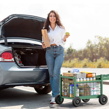 FLINTER Rolling Garden Work Seat with Wheels, Upgraded Heavy Duty Gardenning Cart with Seat - Garden Rolling Stools w/Wheels for Seniors