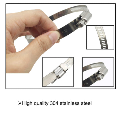 EesTeck 4" (Diameter) Adjustable 304 Stainless Steel Duct Clamps Hose Clamp Pipe Clamp Air Ducting Clamp worm drive hose clamps (4Pcs, 91mm-114mm)