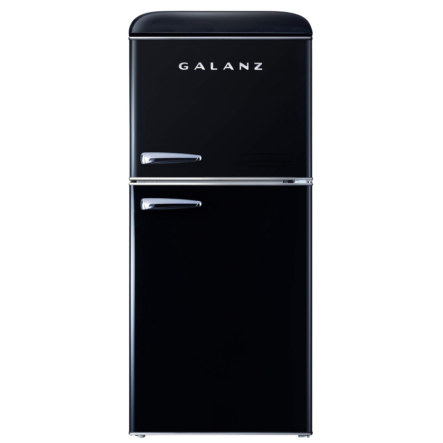 Galanz GLR40TBKER Retro Compact Refrigerator, Mini Fridge with Dual Doors, Adjustable Mechanical Thermostat with Freezer, 4.0 Cu Ft, Black