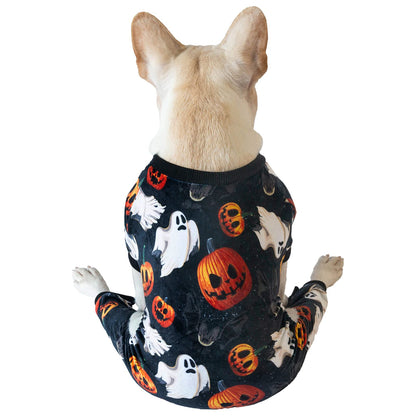 CuteBone Halloween Dog Pajamas Pet Clothes Cat Apparel Shirt Winter Holiday Cute Pjs Bodysuit for Doggie Onesies P166XS