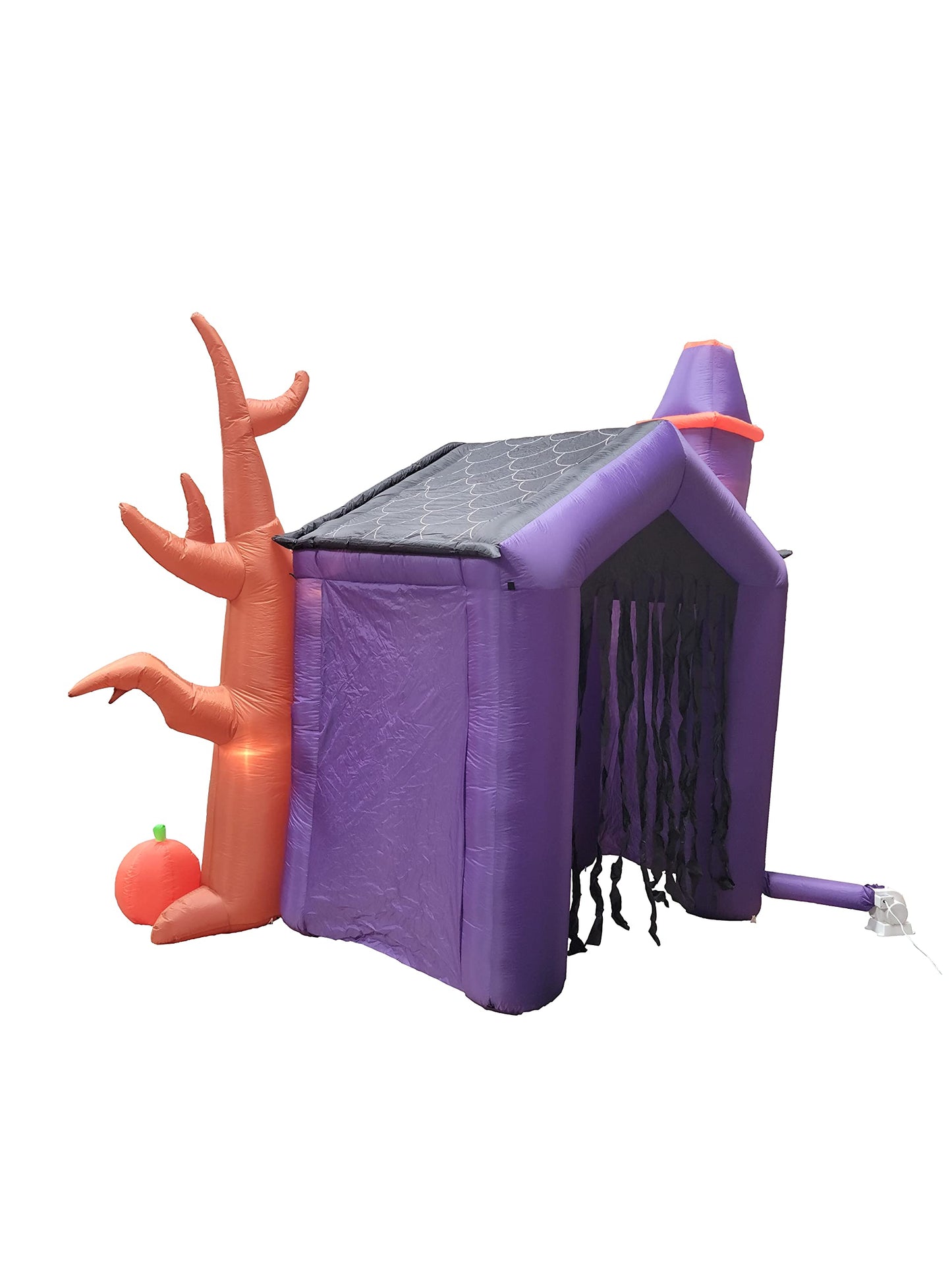 8.5 Foot Halloween Inflatable Haunted House Castle with Skeleton, Ghost, Tree and Pumpkin Lights Decor Outdoor Indoor Holiday Decorations, Blow up