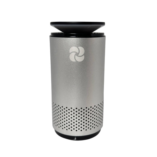 KIKI PURE A2 UV & HEPA Portable Air Purifier -5.6 in tall, 11 oz. Ideal for Travel, In-Car, Mini Air Purifier, SILVER.