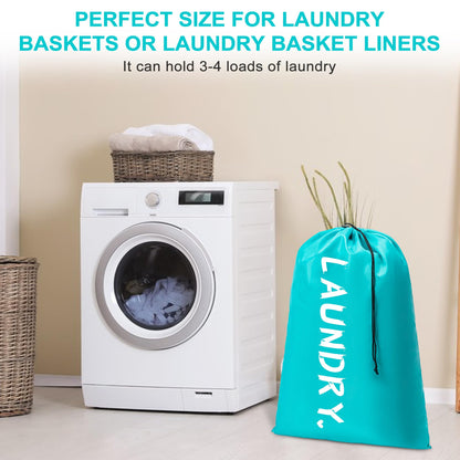 2 Pack XL Travel Laundry Bag, Machine Washable Dirty Clothes Organizer with Drawstring,Large Enough to Hold 4 Loads of Laundry, Easy Fit a Laundry Hamper or Basket Travel Essentials 24" x 36"