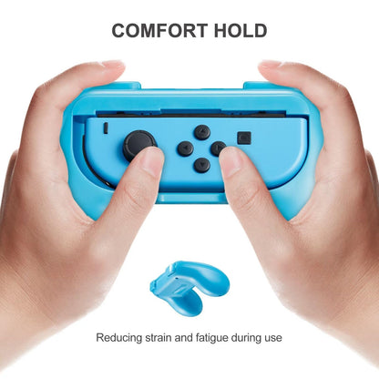 Gepicest Switch Accessories Grip Holder for Joycon Controller Compatible with Switch Handheld Remote, Kit Set Grips Holder for Dual Joycon Remote Controller Black Red Blue 4 Packs