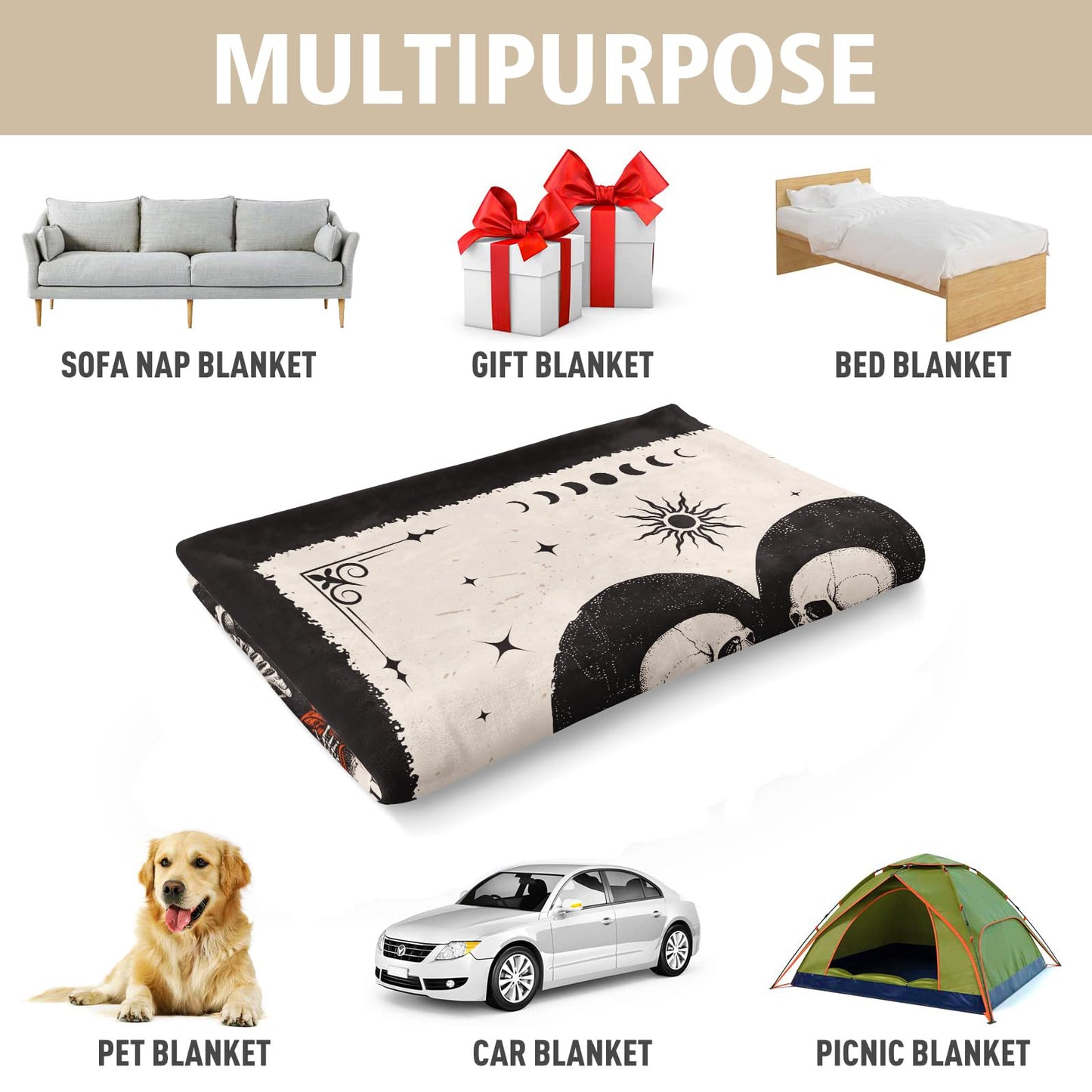 Juratar Gifts for Him Her, Anniversary Halloween Blanket for Women Men, Birthday Gifts for Boyfriend Girlfriend, I Love You Gift, Engagement, Wedding Gift for Wife, Husband, Couple, 60"X50"