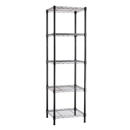 Amazon Basics 3-Shelf Adjustable Heavy Duty Steel Wire Rack Storage Shelving Organizer for Kitchen, Garage, 23.2" L x 13.4" W x 30" H, Black