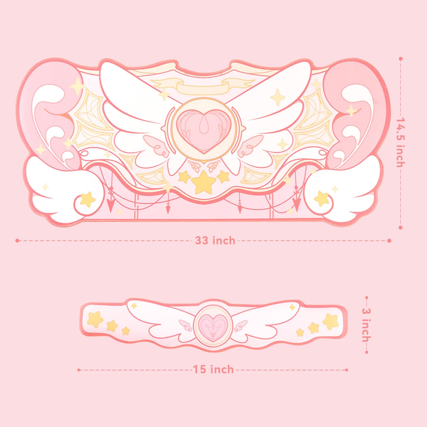 GeekShare Kawaii Mouse Pad Wrist Rest Support Set - Non-Slip Rubber Base Desk Mat and Memory Foam Wrist Rest for Keyboard and Mouse,Perfect for Gaming,or Home Office Work - Star Wings Series