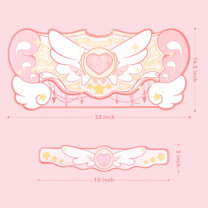 GeekShare Kawaii Mouse Pad Wrist Rest Support Set - Non-Slip Rubber Base Desk Mat and Memory Foam Wrist Rest for Keyboard and Mouse,Perfect for Gaming,or Home Office Work - Star Wings Series