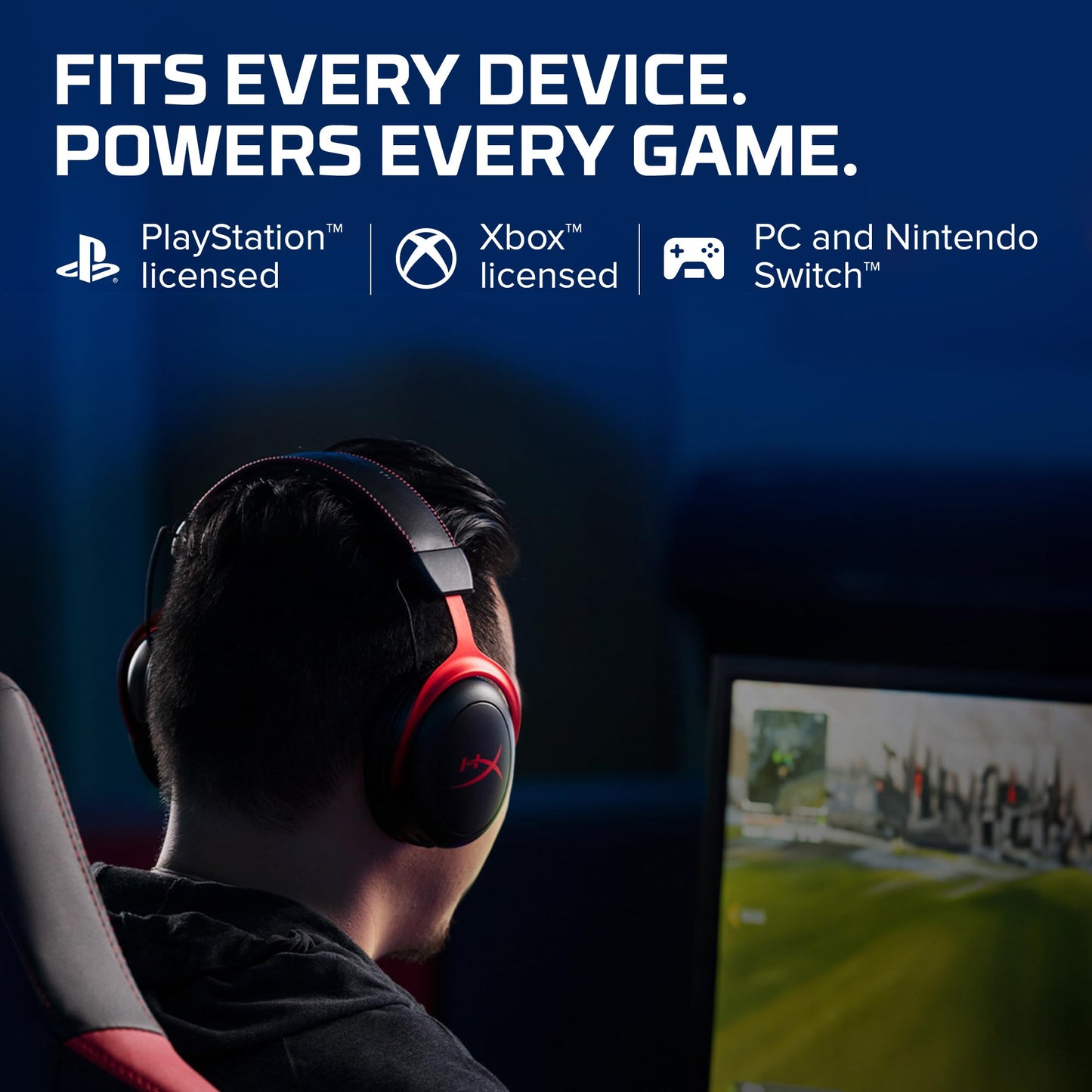 HyperX Cloud II - Gaming Headset, 7.1 Surround Sound, Memory Foam Ear Pads, Durable Aluminum Frame, Detachable Microphone, Works with PC, PS5, PS4, Xbox Series X|S, Xbox One – Red