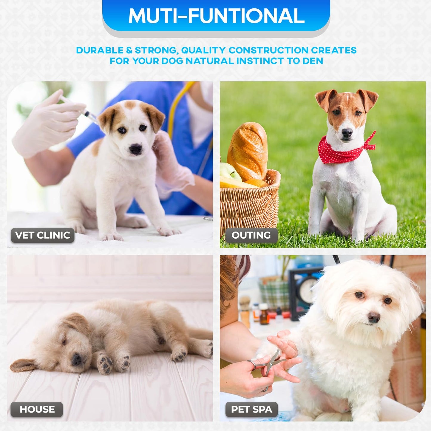 FDW Dog Crate for Small Dogs 18 Inch Folding Metal Wire Pet Cage Single Door W/Divider Panel Indoor Outdoor Kennel Leak-Proof Plastic Tray,Black