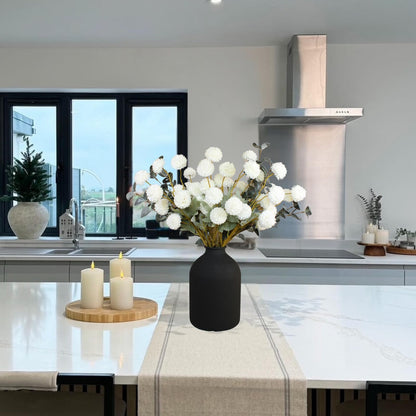 Large Black Vase for Flowers Decor Living Room, Matte Black Arlo Vase for Dining Coffee Table Centerpieces, Wabi Sabi Decor, Big Decorative Modern