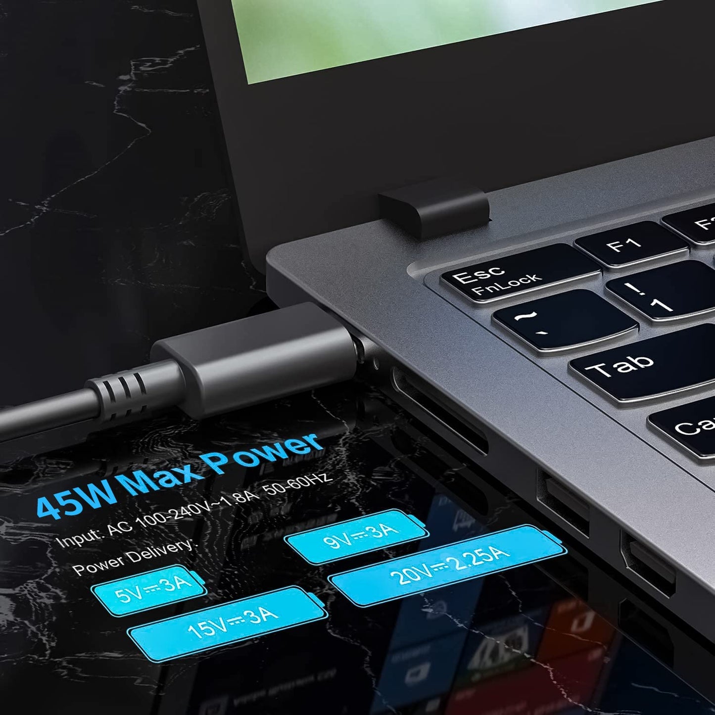 DECSZDY 45W USB-C Laptop Charger Compatible with HP Chromebook X360 14-ca051wm 14-ca052wm 14-ca091wm ca061dx 14-ca0061dx 14-ca060nr 14-ca020nr 14-ca043cl Power Supply Adapter