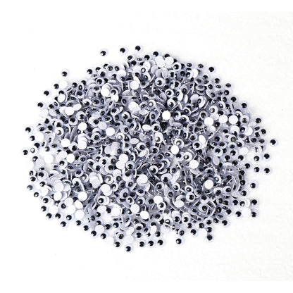 DECORA 1000pcs Round Plastic Black Googly Wiggle Eyes Self-Adhesive Wide Variety Assorted Sizes