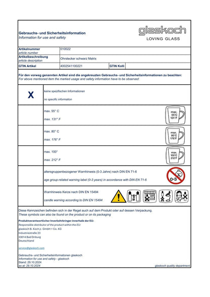 Leonardo Women's Stud Earrings with Glass Stone, Small Stainless Steel with Engraving