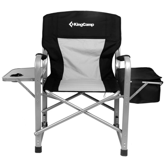KingCamp Heavy Duty Camping Director Chair Outdoor Folding Chairs for Adults Oversized Camp Chair with Side Table, Cooler Bag, Padded Arms, for Fishing Sports Beach Picnic, Iron, Support 330lbs