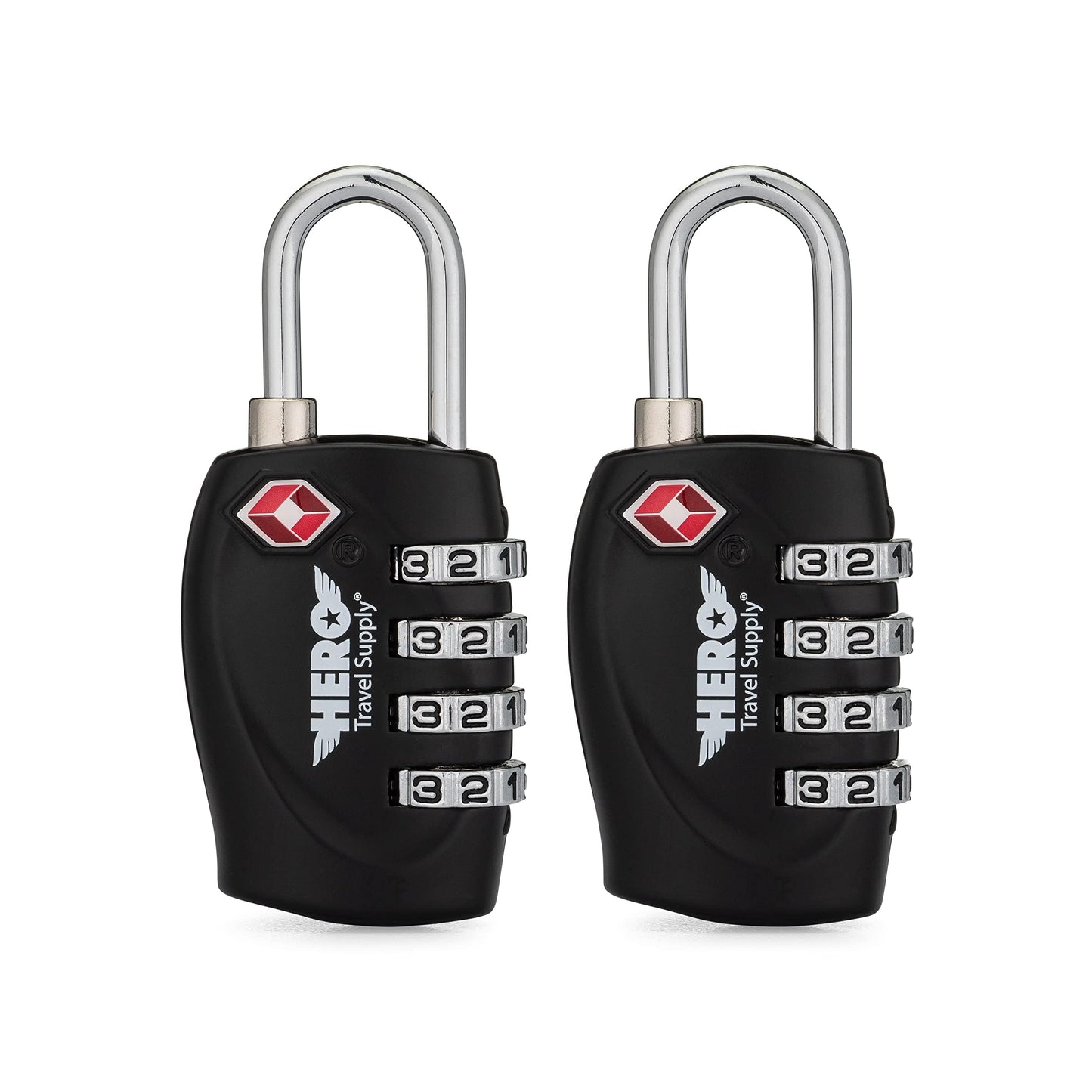 Hero Luggage Lock (Pack of 2) TSA Approved, 4 Digit Combination Padlock for Travel, Suitcases, Lockers, Backpacks