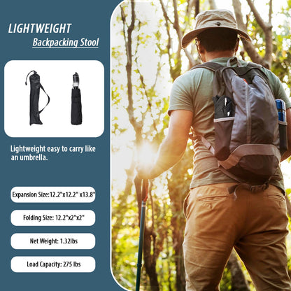 KOKSRY Camping Stool,Small Folding Chair,13.8" Lightweight Folding Stool Compact Backpacking Stool with Carry Bag