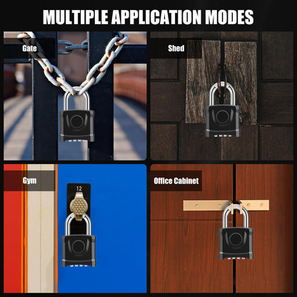 Diyife Heavy Duty Combination Padlock, Large Outdoor Padlock [One-Key Unlocking] High Security Weatherproof, Hidden Password & Anti-Error Design Suitable for Garage, Gate, Garden, Fence, Black