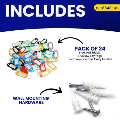 KeyGuard Dual Access Combination Key Cabinet With Black 4-Dial Combi-Cam Ultra - 48 Hook, Conveniently Store Your Keys with 10,000 Possible Combinations, SL-8548-UB